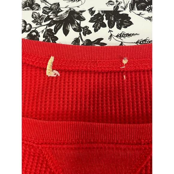 Faded Glory VTG Y2K Thermal Waffle Knit Top Men's Size L Red Grunge Skater 90s - Picture 6 of 9